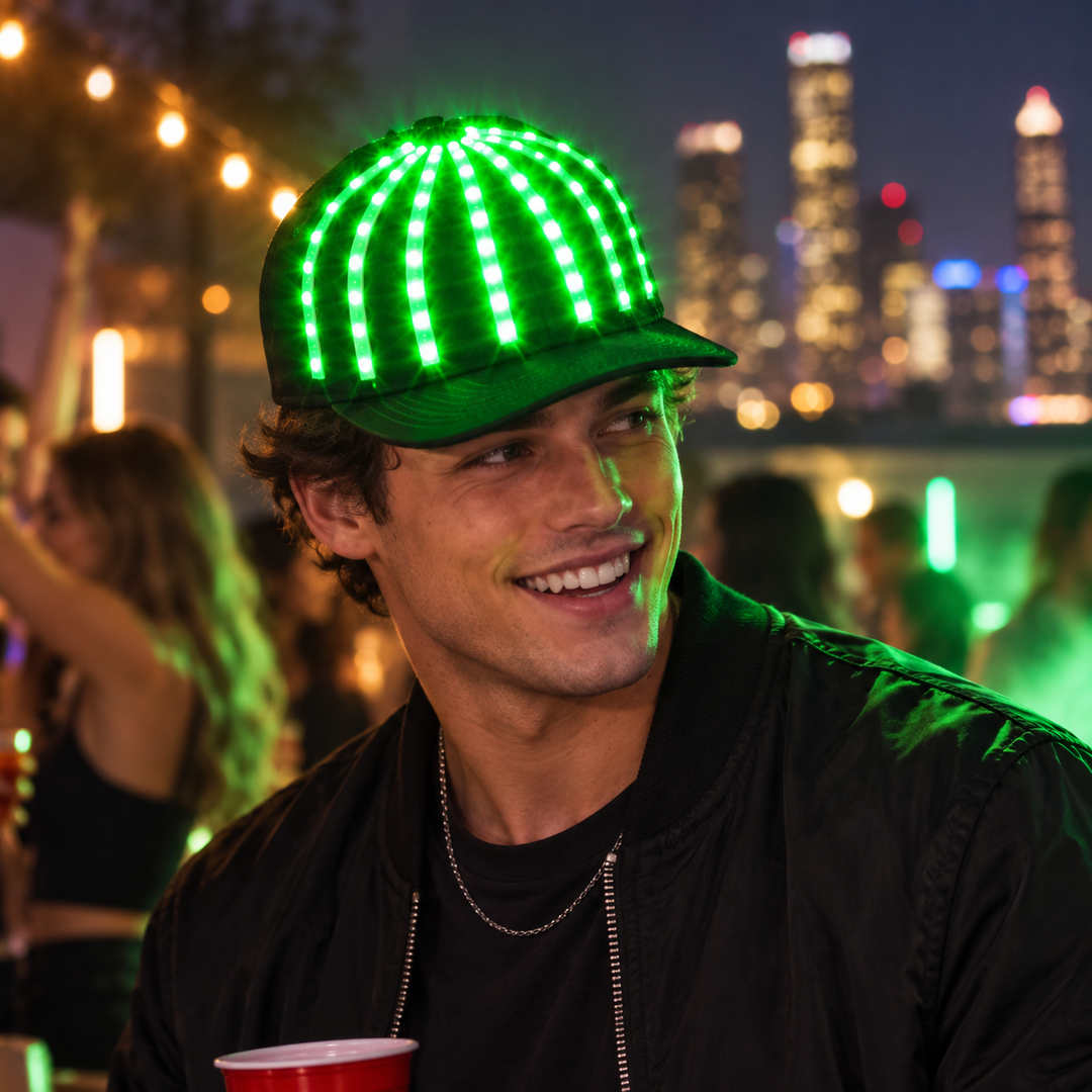 LED Luminous Hip Hop Jazz Dance Hat Fluorescent Lighted Performance Prop