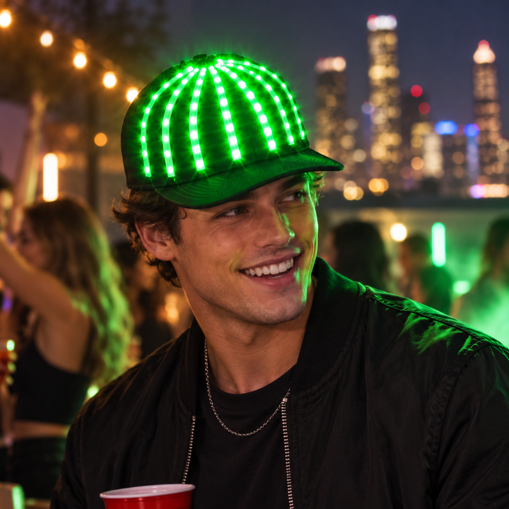 LED Luminous Hip Hop Jazz Dance Hat Fluorescent Lighted Performance Prop