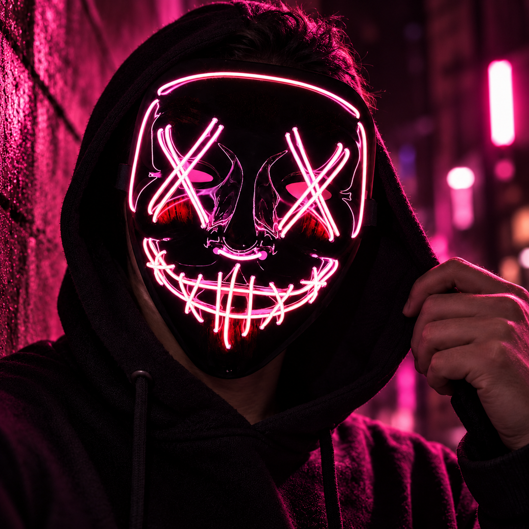Wireless LED Light Up Purge Mask Halloween Costume Mask