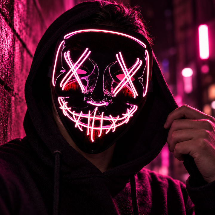 Wireless LED Light Up Purge Mask Halloween Costume Mask