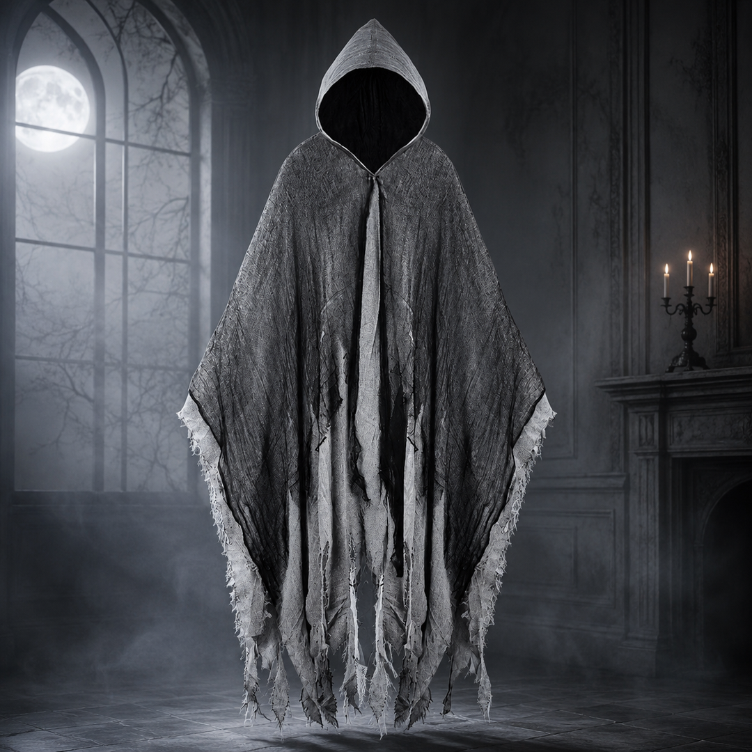 Hooded Tattered Cloak Costume Cape for Adults Halloween