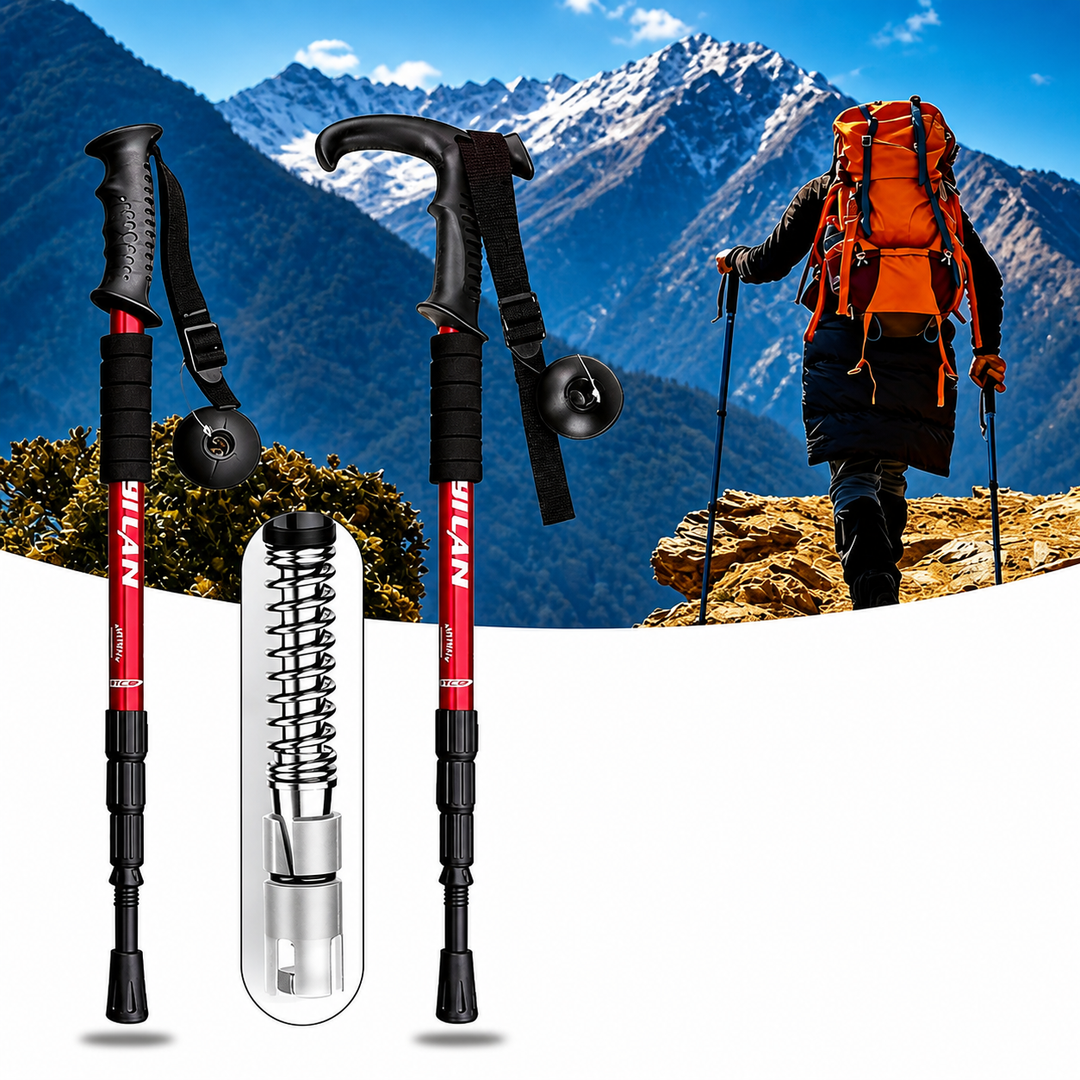 Telescopic Foldable Hiking Poles Walking Sticks Outdoor Trekking Canes