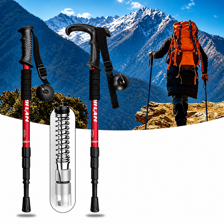 Telescopic Foldable Hiking Poles Walking Sticks Outdoor Trekking Canes