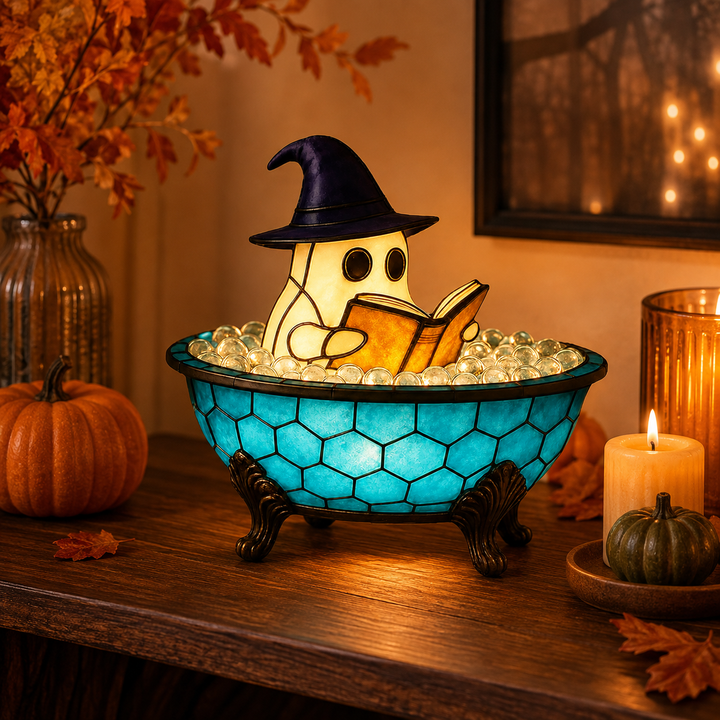 Ghost Shape LED Night Light Halloween Bubble Bath Accent Lamp