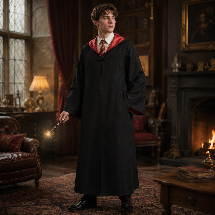 Hogwarts House Robe Costume with Tie Harry Potter Wizard Cloak