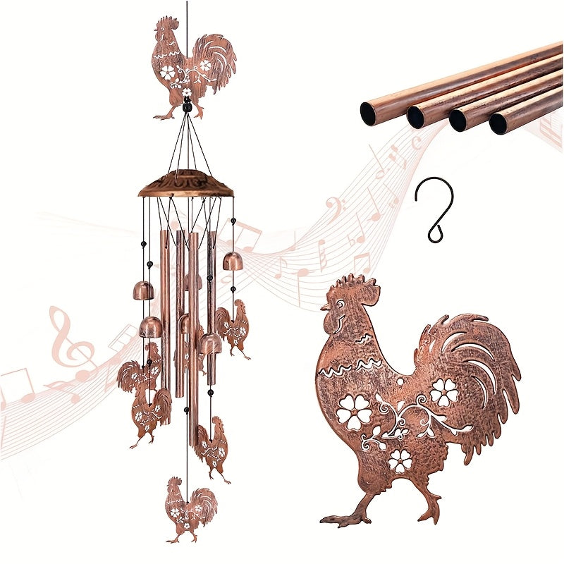 34 Inch Chicken Shaped Outdoor Indoor Wind Chime Garden Decoration