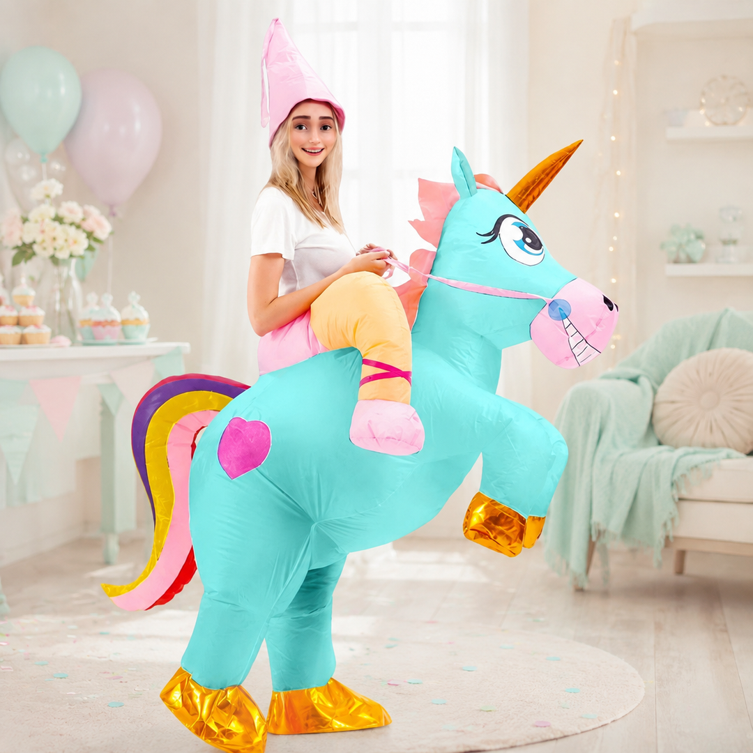Inflatable Unicorn Ride On Costume Adult Halloween Costume