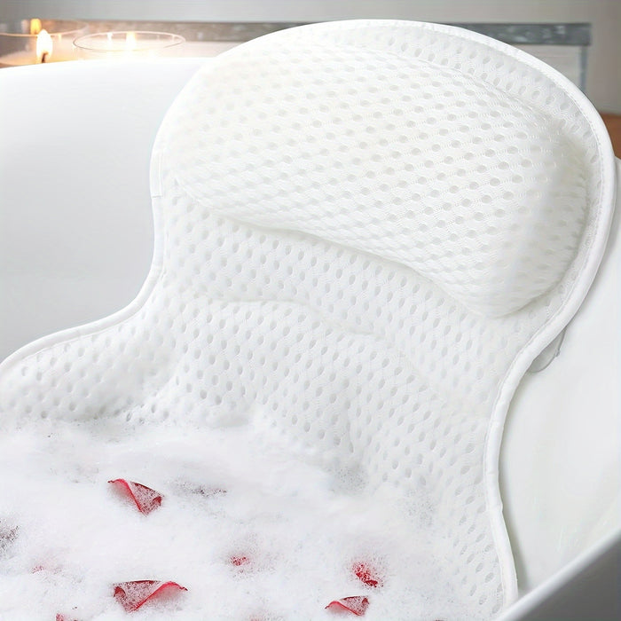 Ergonomic Bath Pillow Mesh Spa Cushion for Bathtub