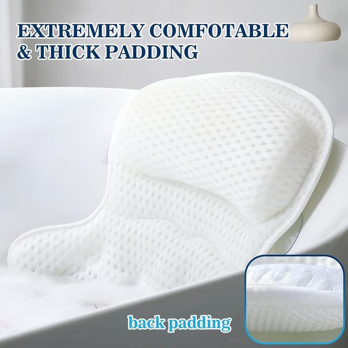 Ergonomic Bath Pillow Mesh Spa Cushion for Bathtub