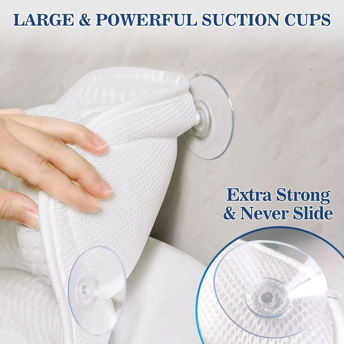Ergonomic Bath Pillow Mesh Spa Cushion for Bathtub