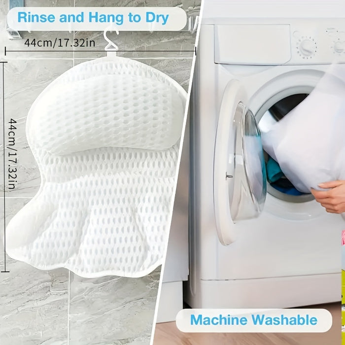 Ergonomic Bath Pillow Mesh Spa Cushion for Bathtub