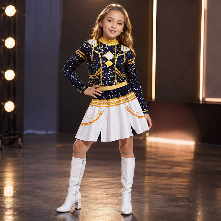 Girls Sequin Idol Stage Performance Costume Outfit