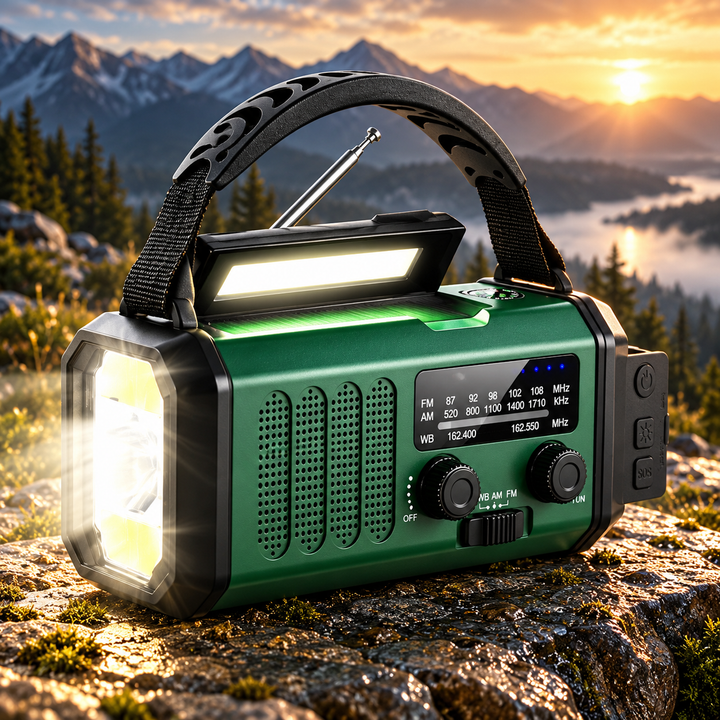 Emergency Radio 10000mAh Solar Hand Crank Power Bank Flashlight SOS