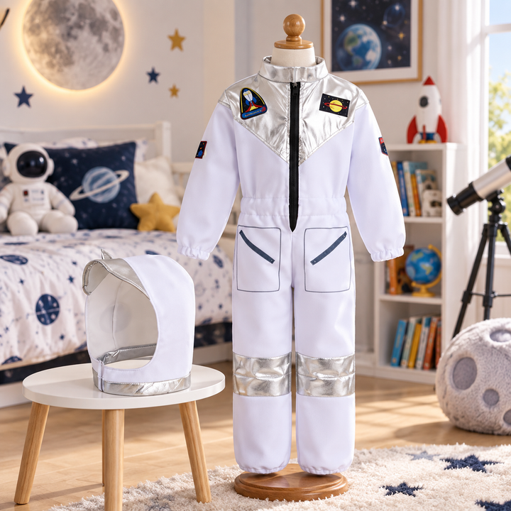 Kids Astronaut Costume Space Suit with Gloves and Helmet Set