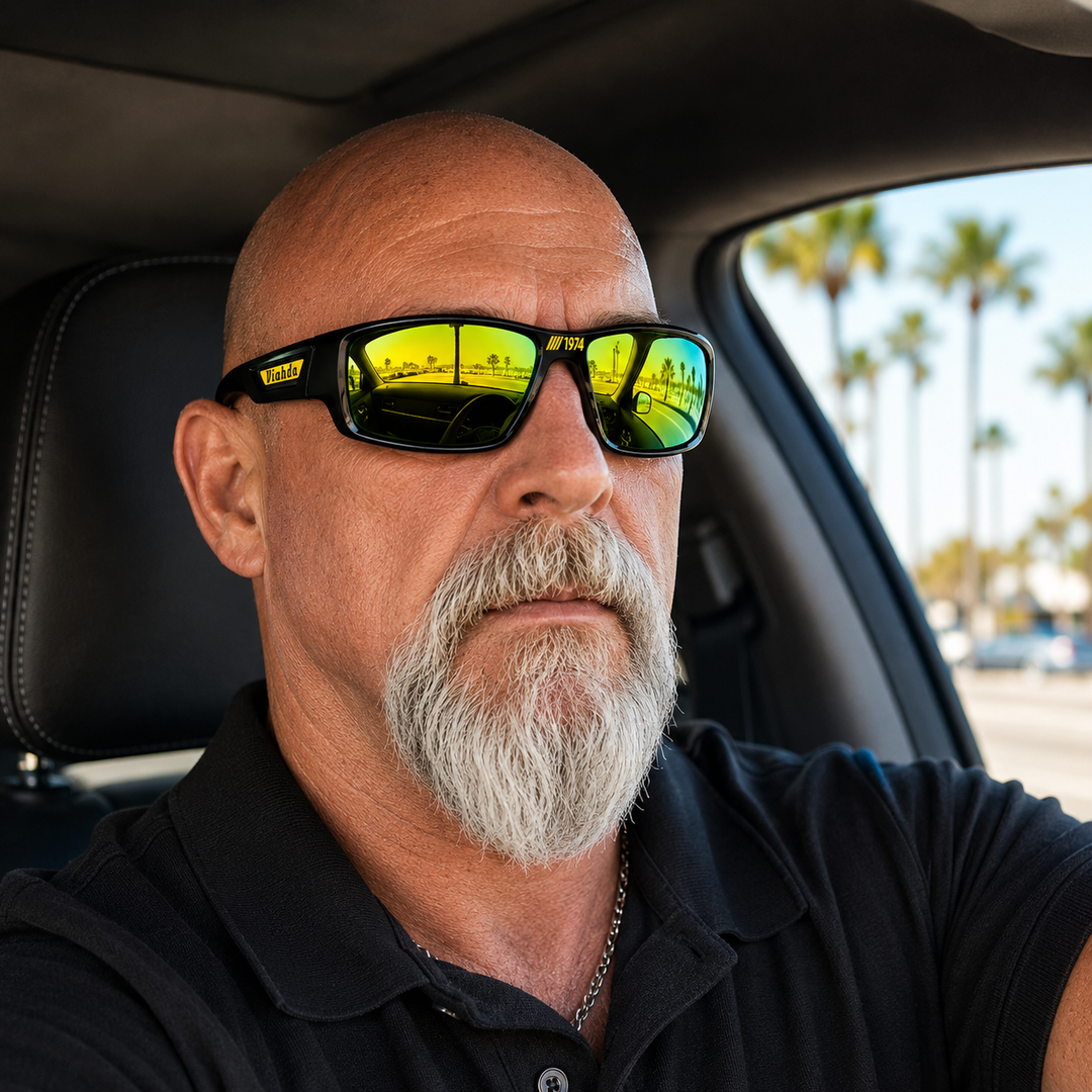 Polarized Driving Sunglasses Men UV400 Anti Glare Rectangular