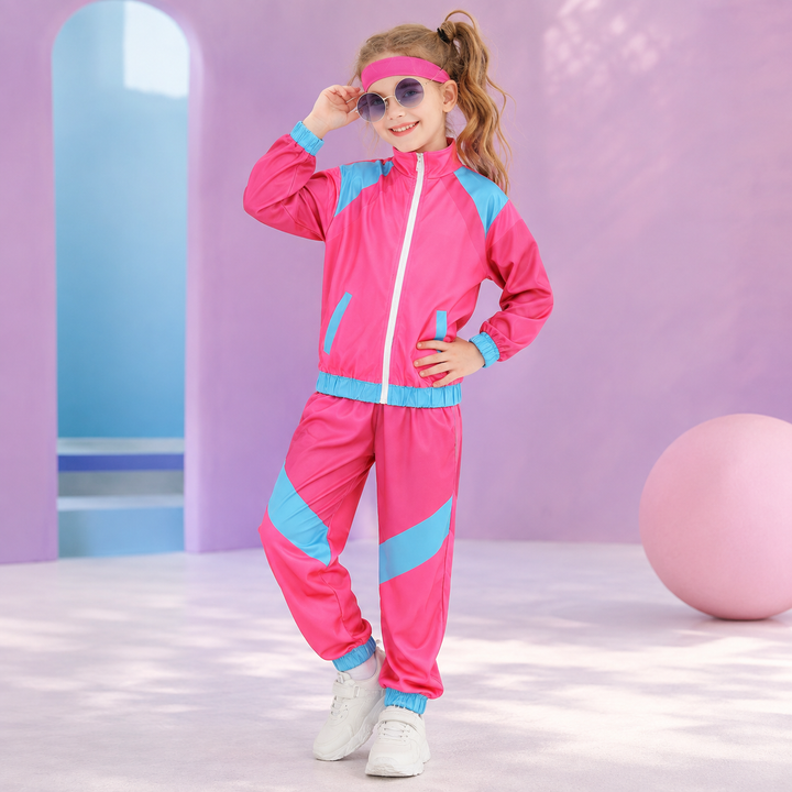 Kids Retro Tracksuit Costume 80s Style Dance Outfit Halloween Costume