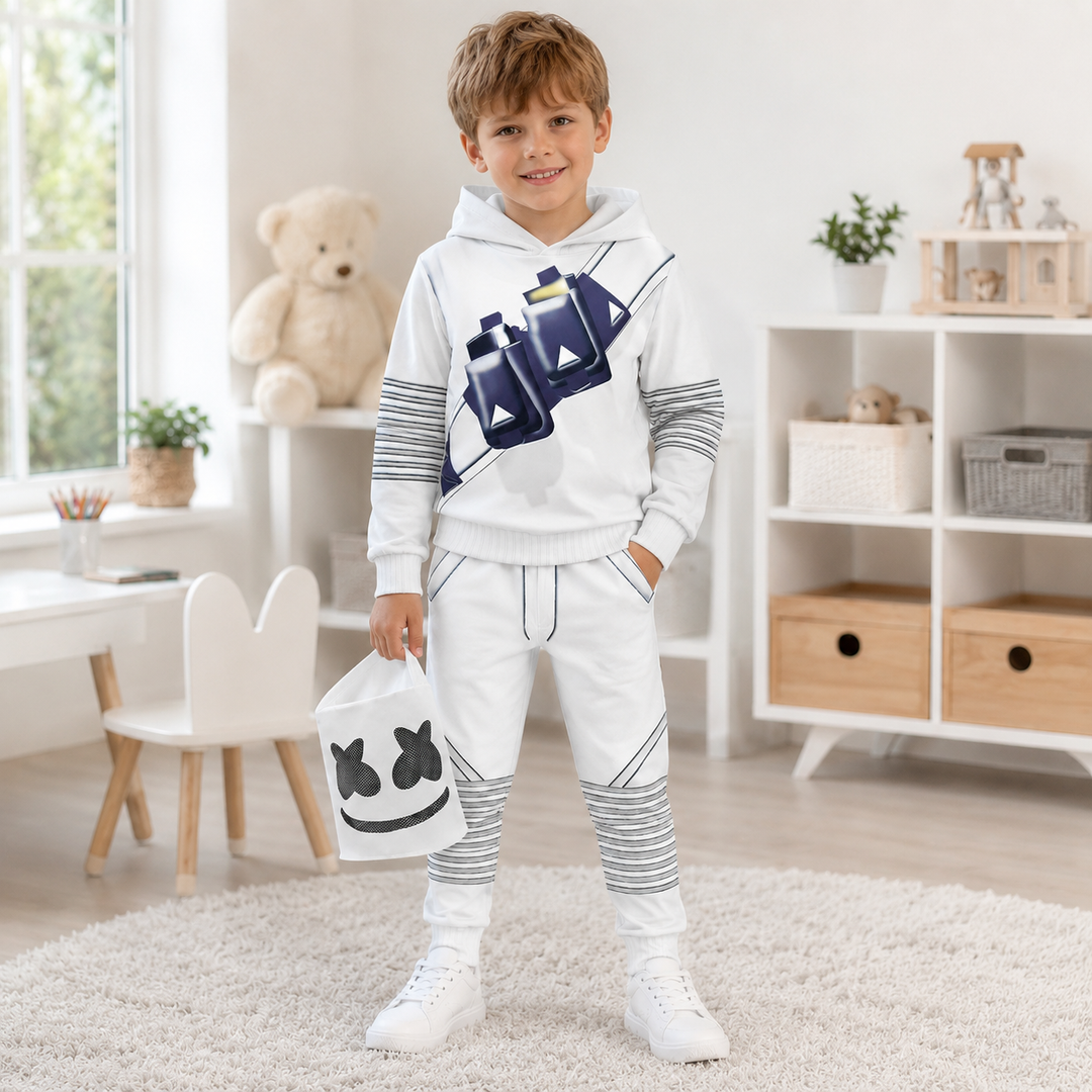 Kids DJ Costume Set Hoodie Joggers Mask