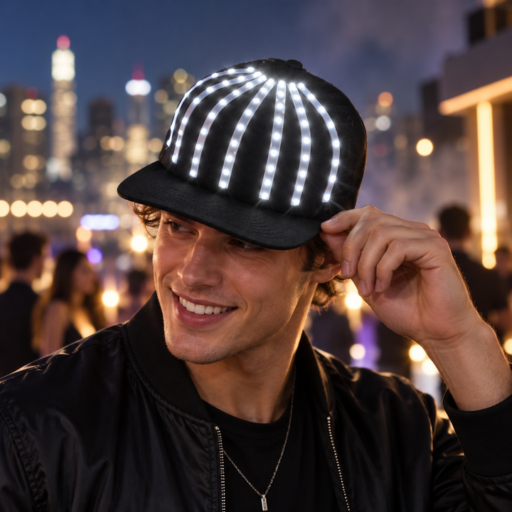 LED Luminous Hip Hop Jazz Dance Hat Fluorescent Lighted Performance Prop