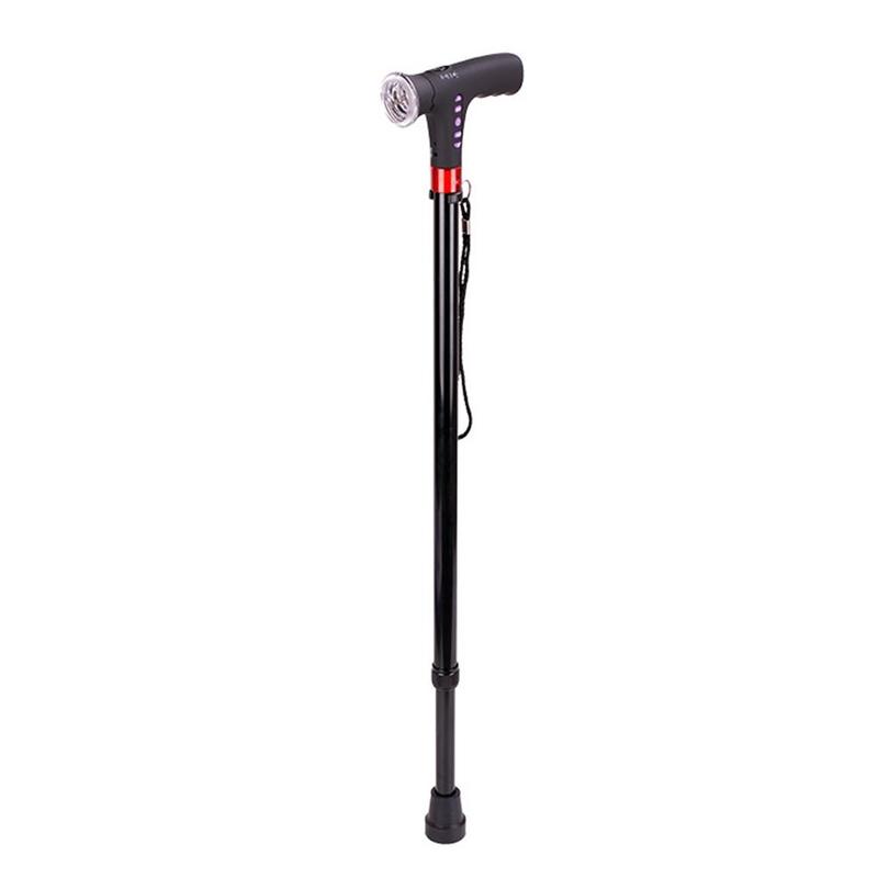 Foldable LED Walking Cane with Adjustable Height &amp; Ergonomic Handle