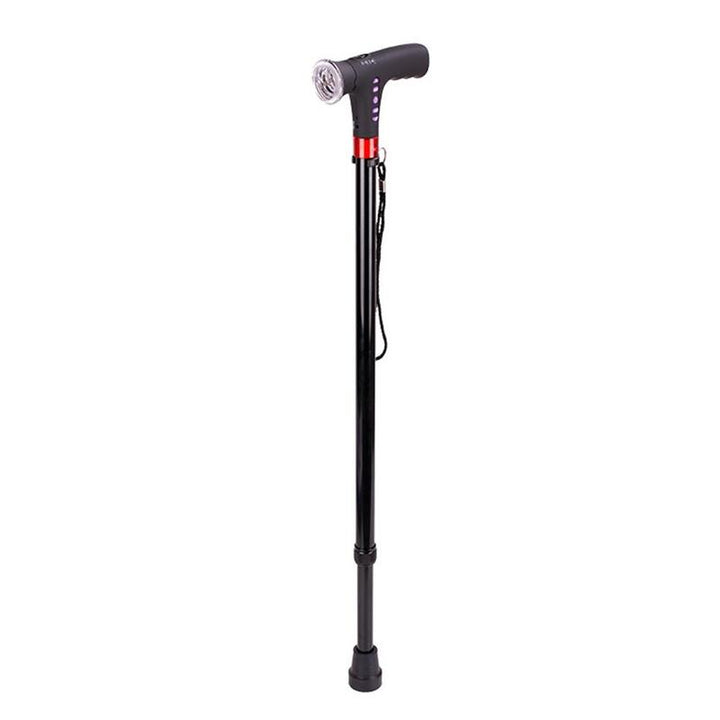 Foldable LED Walking Cane with Adjustable Height &amp; Ergonomic Handle