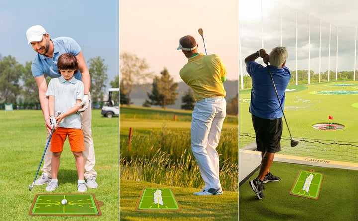 Golf Swing Trainer Mat with Real Time Swing