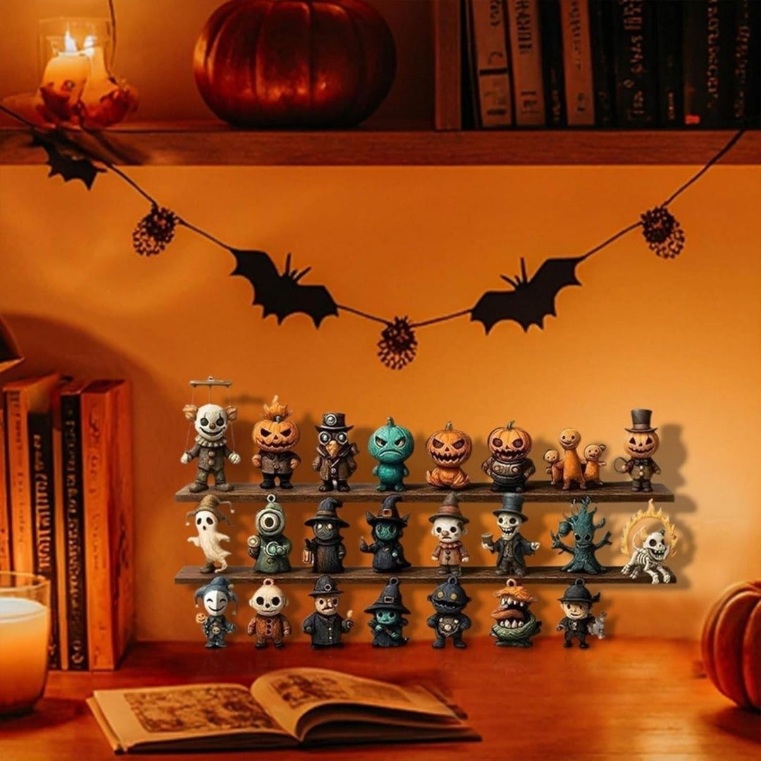 Halloween Advent Calendar Countdown with Spooky Figurines and Hand-Painted Miniature Decorations