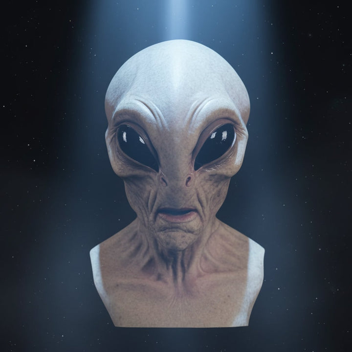 Halloween Alien Mask with Creepy Wrinkled Latex Full Head Design for Costume Party