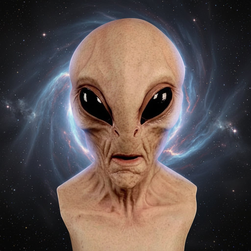 Halloween Alien Mask with Creepy Wrinkled Latex Full Head Design for Costume Party