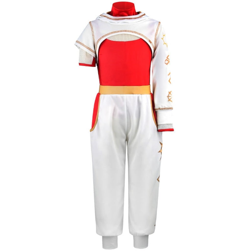 Halloween Anime Cosplay Costume Outfits with High Collar Gold Waistband Asymmetrical Sleeves