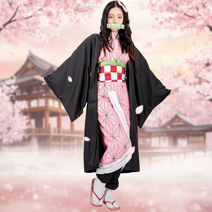 Halloween Anime Cosplay Costume with Haori Jacket and Character Design Multi-Piece Set