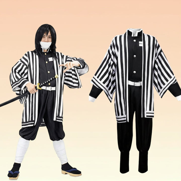 Halloween Anime Cosplay Costume with Haori Jacket and Character Design Multi-Piece Set