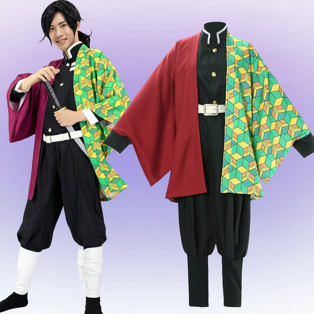 Halloween Anime Cosplay Costume with Haori Jacket and Character Design Multi-Piece Set