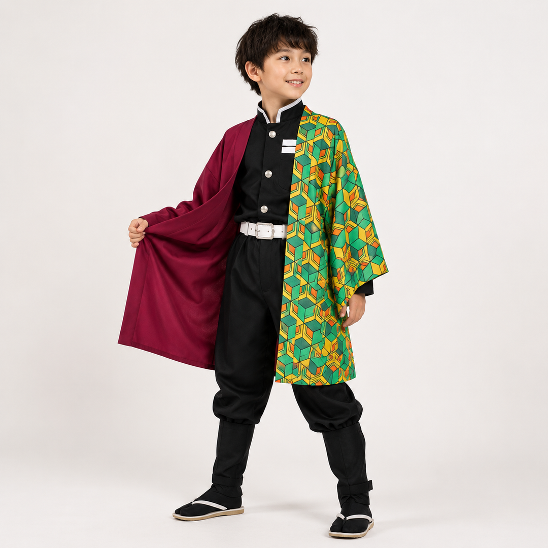 Halloween Anime Cosplay Costume with Split Haori Jacket and Set for Party and Convention