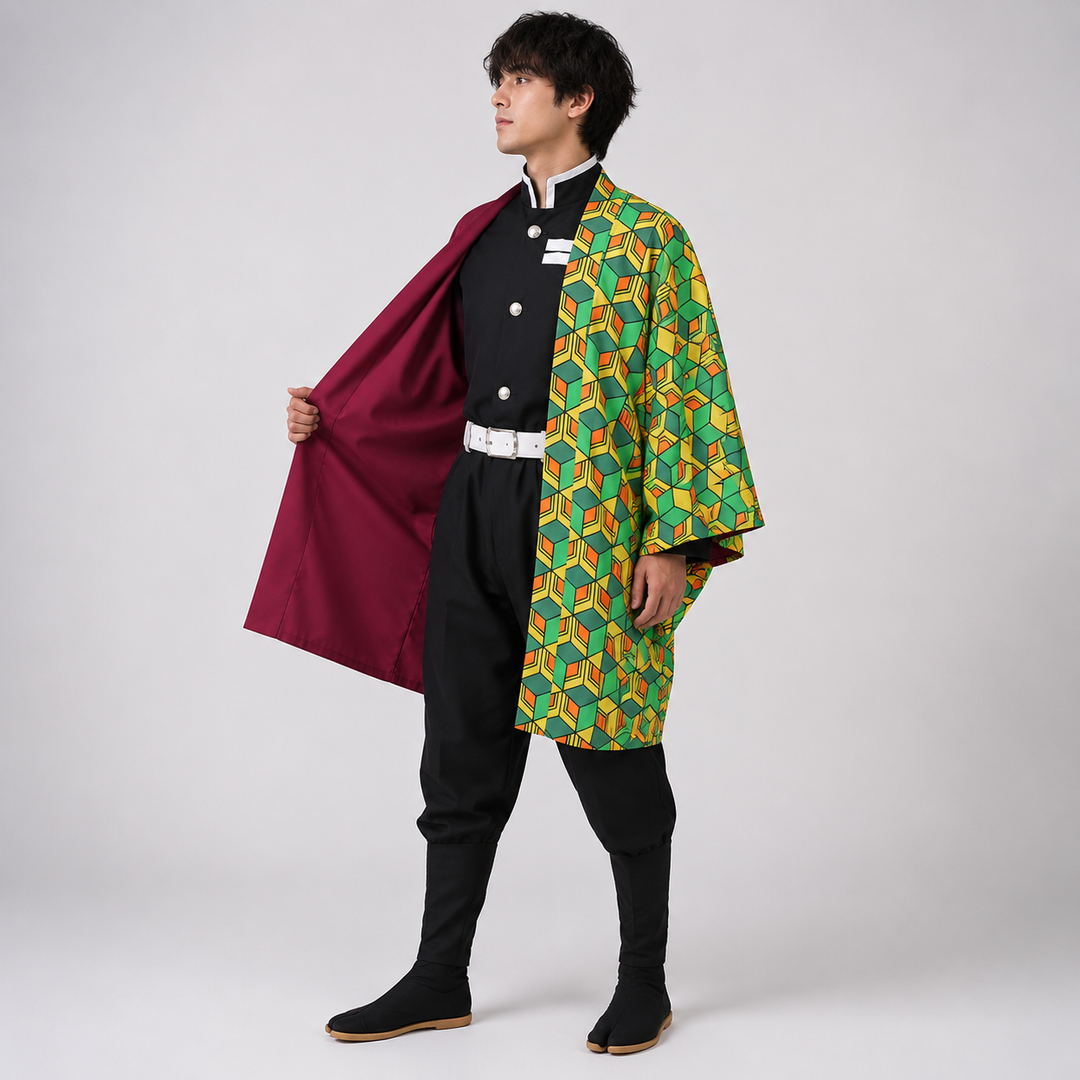 Halloween Anime Cosplay Costume with Split Haori Jacket and Set for Party and Convention
