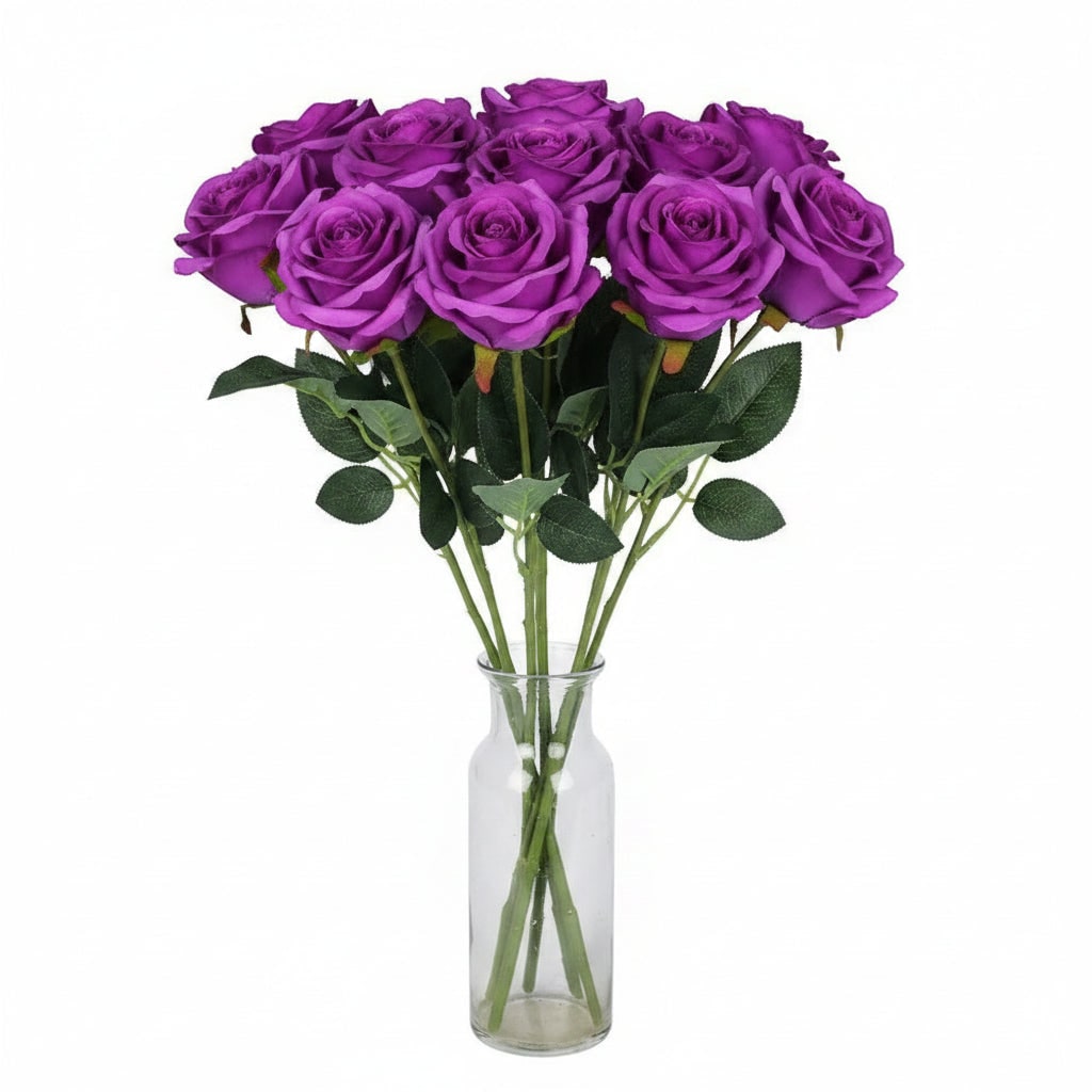 Halloween Artificial Roses Bulk in Vase with Stems for Seasonal Floral Decoration