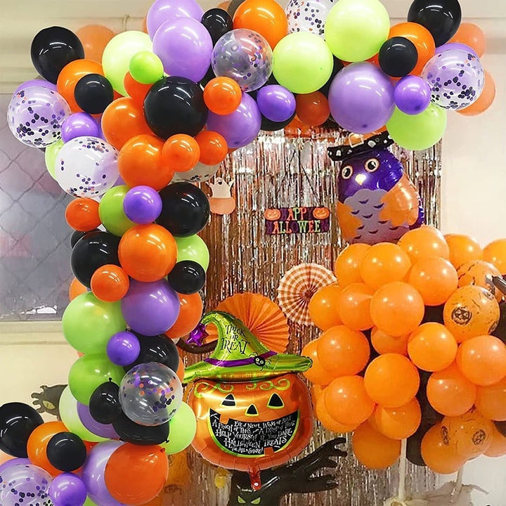 Halloween Balloon Arch Kit with Latex and Foil Garland Decoration for Party Rainbow