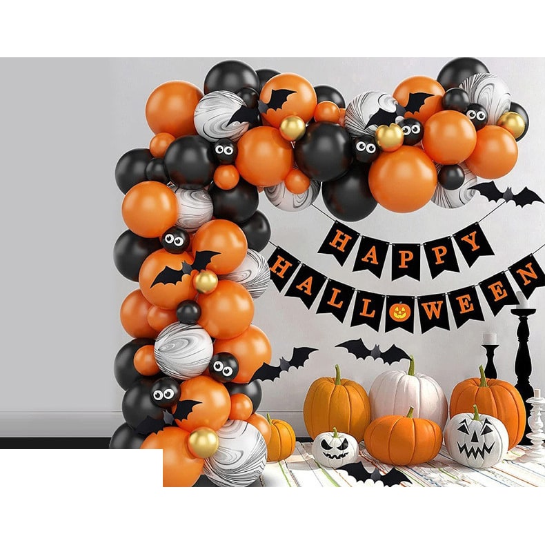Halloween Balloon Arch Kit with Latex and Foil Garland Decoration for Party Rainbow