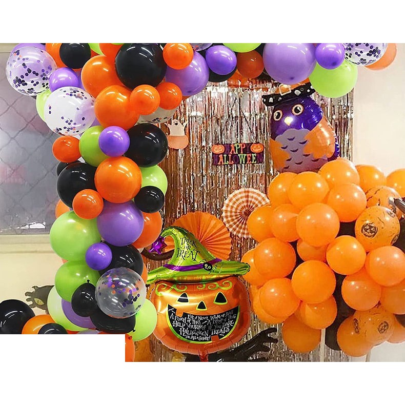 Halloween Balloon Arch Kit with Latex and Foil Garland Decoration for Party Rainbow