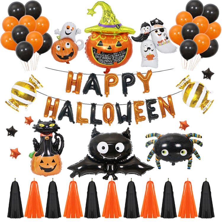Halloween Balloon Decoration Arch Kit with Foil and Latex for Party