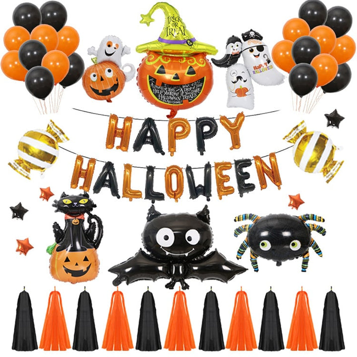 Halloween Balloon Decoration Arch Kit with Foil and Latex for Party