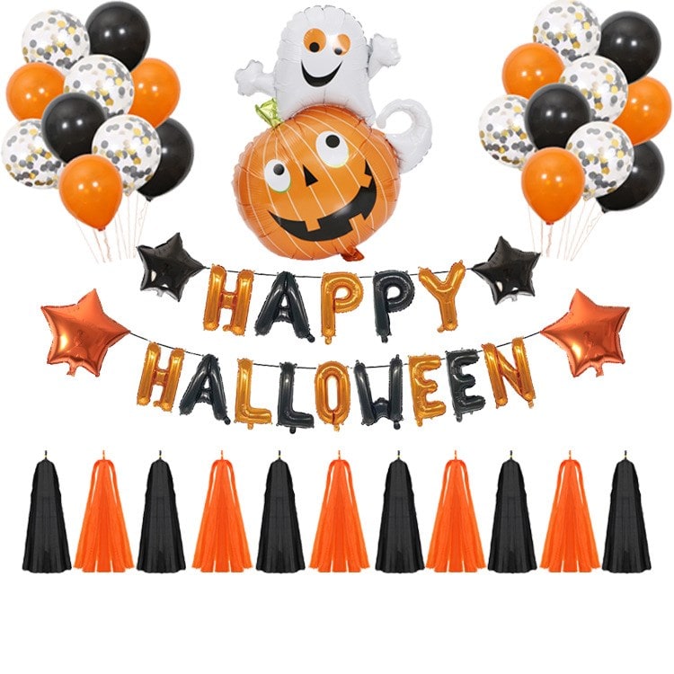 Halloween Balloon Decoration Arch Kit with Foil and Latex for Party