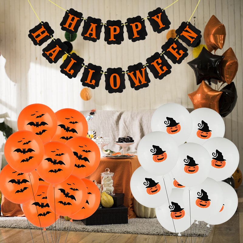 Halloween Balloons Latex Party with Spooky Printed Designs for Decoration Happy Birthday