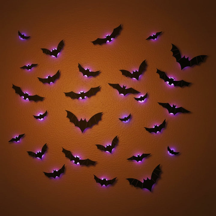 Halloween Bat Decorations and Lights Outdoor with 3D Foldable Wings LED Backlight Wall Decor