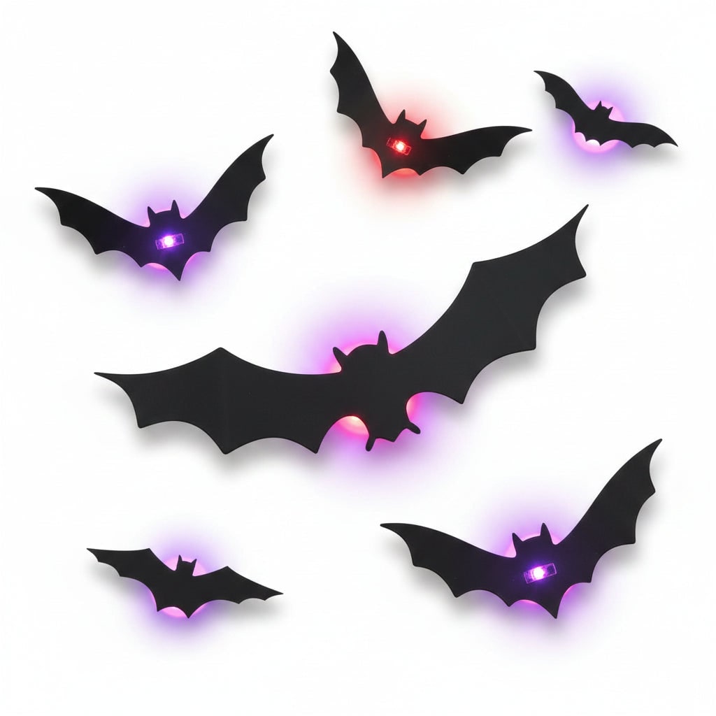 Halloween Bat Decorations with LED Lights for Indoor Outdoor Party and Yard