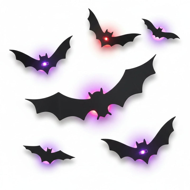 Halloween Bat Decorations with LED Lights for Indoor Outdoor Party and Yard