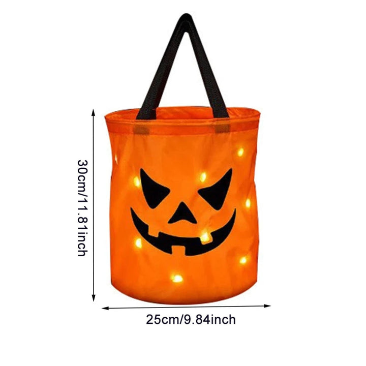 Halloween Candy Bag Trick or Treat Bucket with LED Light Up for Party Favor and Collection