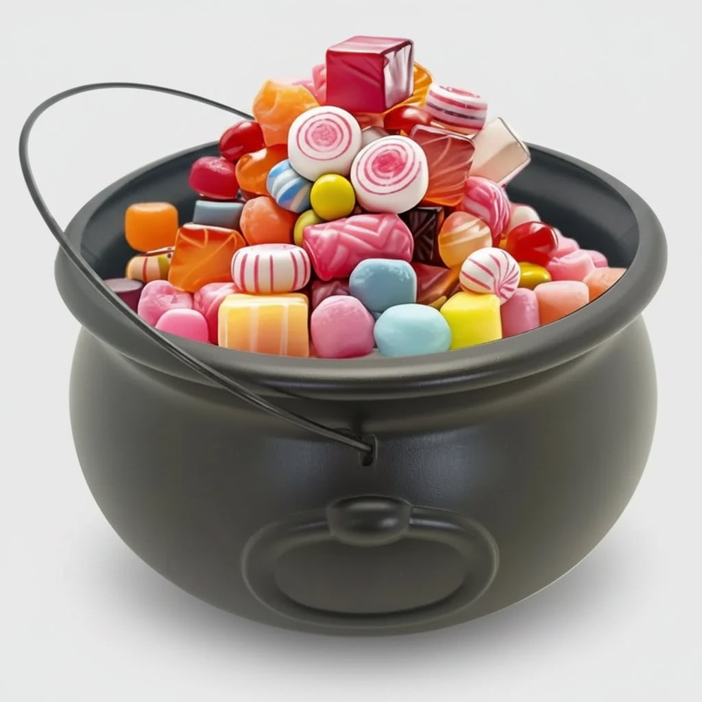 Halloween Cauldron Bucket with Handle for Party Decorations and Trick or Treat