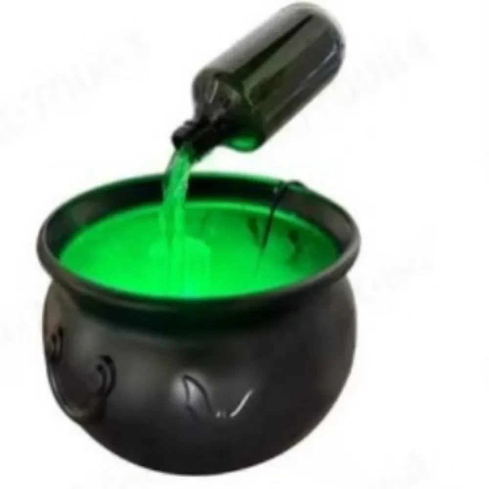 Halloween Cauldron Fog Machine Smoke Effect and LED Lights for Haunted House Party Decoration