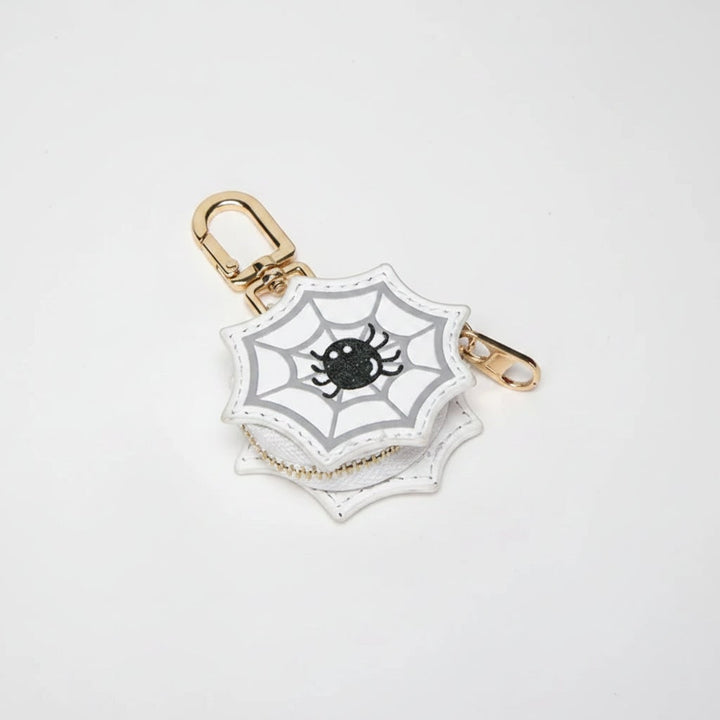Halloween Coin Purse Keychain Key Holder with Faux Leather Zipper and Mini Pouch Small