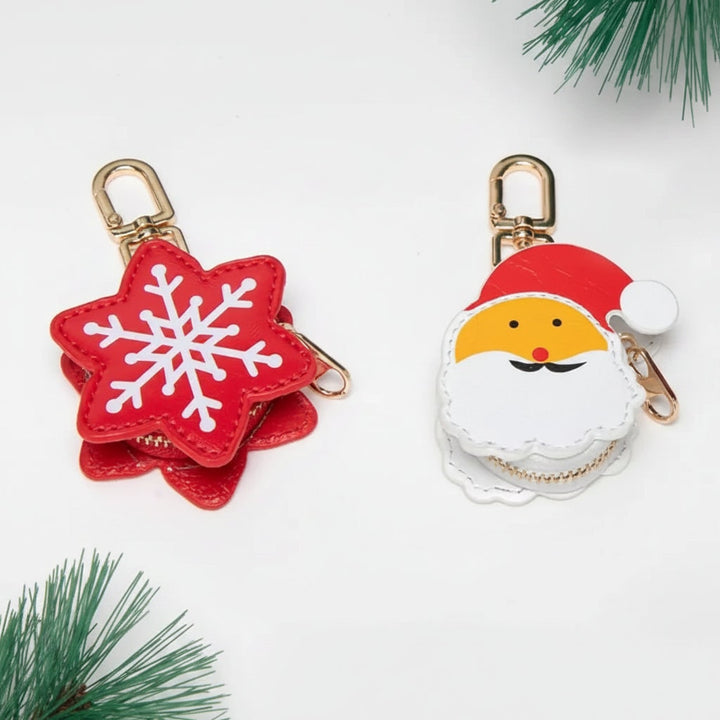 Halloween Coin Purse Keychain Key Holder with Faux Leather Zipper and Mini Pouch Small